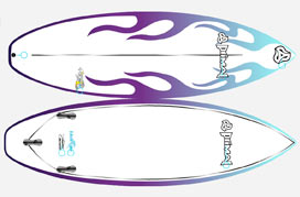 PocketQuiver board designer top and bottom view